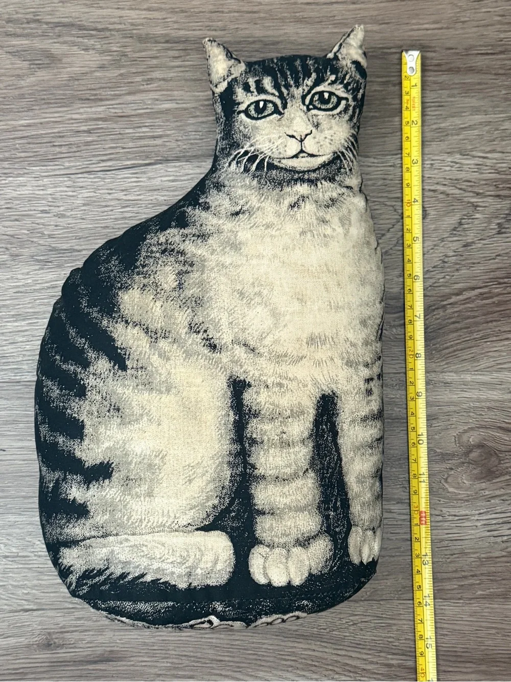 Vintage The Toy Works Stuffed Tabby Cat Country Farmhouse Decor 70s